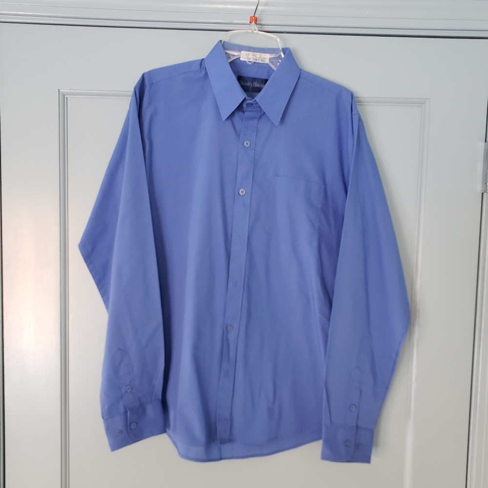 Stanley Blacker Boys Button Down Dress Shirt Blue size 18